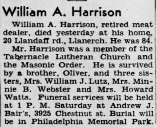 Harrison dies